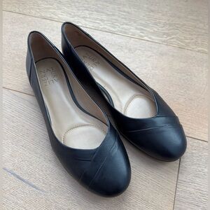 NATURALIZER Gilly Ballet Flat Leather Black Classic Staple Women's US 7.5M